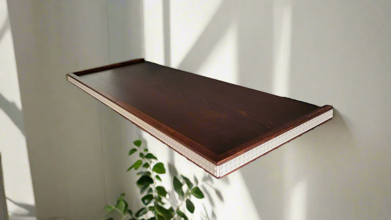 Carrington stain wood LEGO shelf 28" x 10"
