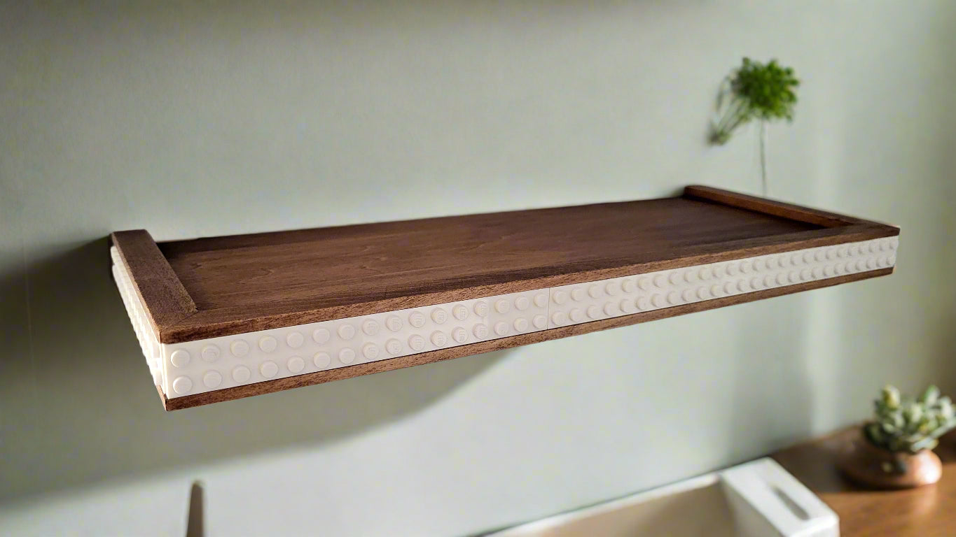 Carrington stain wood LEGO shelf 13" x 5" 