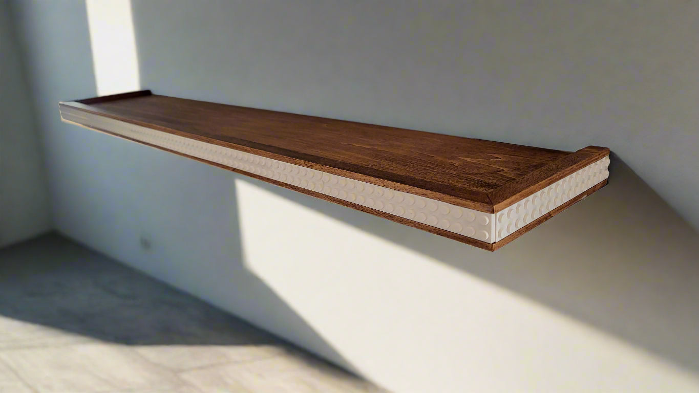 Carrington stain wood LEGO shelf 28" x 5" 