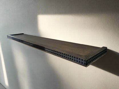Ebony stain wood LEGO shelf 28" x 5" 