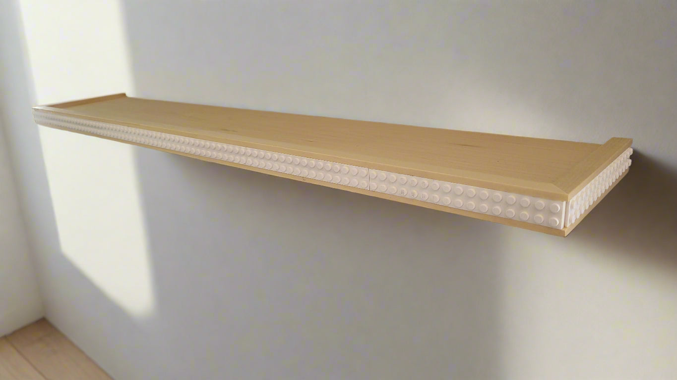 Natural wood LEGO shelf 28" x 5" 