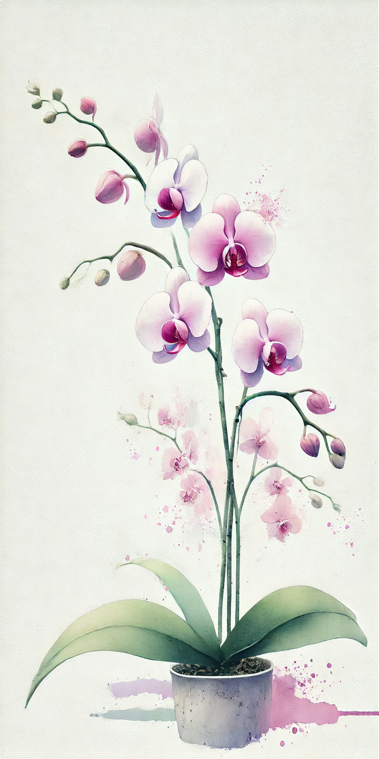 Orchid Watercolor 5x10
