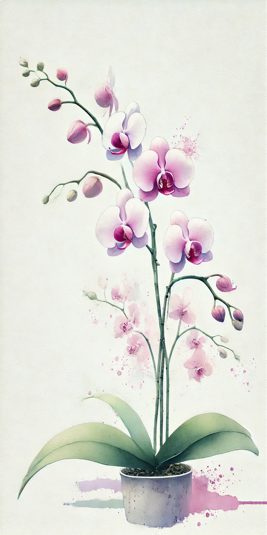 Orchid Watercolor 5x10